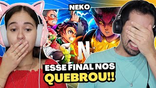 QUE INTERPRETAÇÃO Reagimos a Vila de Sangue  Hantengu VS Tanjiro Genya e Mitsuri  Neko  React 🔥 [upl. by Ateikan]