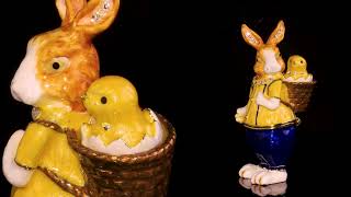 Easter bunny carrying a baby chick on a basket trinket box by Keren Kopal [upl. by Yanat]