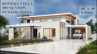 MODERN VILLA DESIGN 300 SqYards 3BHK Walkthrough  Architect Navgeet Sidhu [upl. by Quin253]