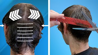 How To SCISSOR CUT Mens Hair  Step by Step Guide  How to Scissor Cut mens Hair Lesson [upl. by Atteroc]