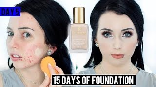 ESTEE LAUDER DOUBLE WEAR Foundation 1C0 First Impression Review amp Demo 15 DAYS OF FOUNDATION [upl. by Ivy]