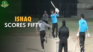 Ishaq scores fifty  Govt National College vs Govt College Asifabad  InterCollege Ramadan T20 Cup [upl. by Rudich]