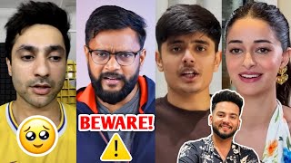 BEWARE Many Creators got EXPOSED in this SCAM 😳⚠️  Harsh Beniwal Elvish Total Gaming Ananya [upl. by Atsejam]