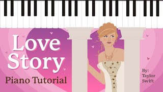 Love Story by Taylor Swift Piano Tutorial  Early Intermediate [upl. by Oidualc123]