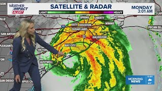 Tracking Hurricane Beryl KHOU 11 team coverage at 3 am as Beryl nears landfall [upl. by Yvi]