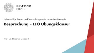 Besprechung – LEO Übungsklausur [upl. by Peh]