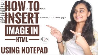 How to insert image in html using notepad  Code With Neha [upl. by Spanjian633]