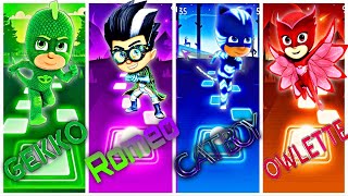 Pj Masks Gekko 🆚 Romeo 🆚 Catboy 🆚 Owlette 🎶 Tiles Hop EDM Rush ♥️ [upl. by Wemolohtrab]