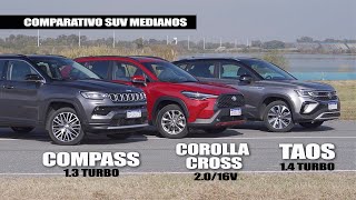 Comparativo SUV Jeep Compass  Toyota Corolla Cross  VW Taos  Matías Antico  TN Autos [upl. by Jonina]