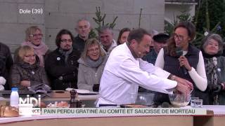 RECETTE  Croûtes perdues gratinées au Comté et saucisse de Morteau [upl. by Aleb]