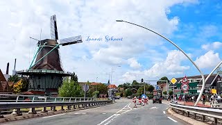 Netherlands going to Zaanse Schans green windmills running🇳🇱 4K [upl. by Tatianna]