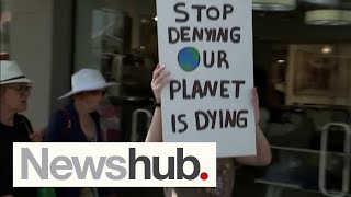 Protestors call for climate change to finally be taken seriously in cyclonehit Napier  Newshub [upl. by Verne]