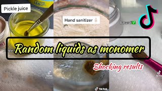 Using 29 different liquids as monomer shocking results😱 Tiktok Compilation  Acrylic nails [upl. by Civ]