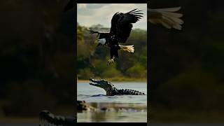 Bald eagle attacking crocodile eagle hunting eagle attack eagle falcon crocodile CrocodileAttack [upl. by Hasin769]