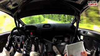 Inboard Frank Tore Larsen Ford Fiesta WRC  Sørlandssprinten SS4 2013  Motorsportfilmernet [upl. by Notxam]