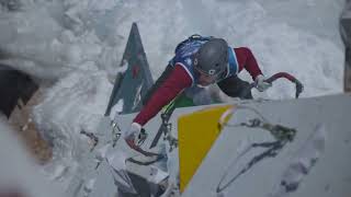 Logan Tyler at Qualifying Day 1 for UIAA Ice Climbing North American Championships 2022 in Ouray [upl. by Emerald507]