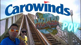 Hurler Wooden Roller Coaster Front Row Carowinds OnRide POV Ride amp Review Cedar Fair Theme Park [upl. by Quackenbush]