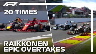 20 Times Kimi Raikkonen Pulled Off An Epic Overtake [upl. by Anilad242]