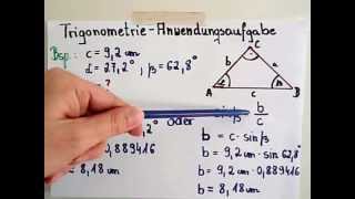 Trigonometrie  Beispielaufgabe [upl. by Manthei]