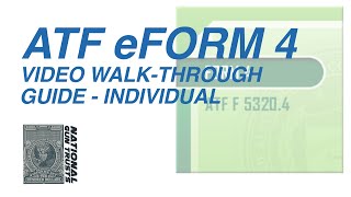 NEW 2022  ATF eForm 4 Individual Applicant  Video WalkThrough Guide  National Gun Trusts [upl. by Mckee]