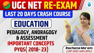 UGCNET Education 2024  Pedagogy Andragogy amp Assessment Important Concepts with PYQs  Rachana Mam [upl. by Leff]