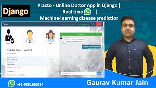 PractoOnline Doctor App in Django  Real time whatsapp  Machinelearning disease prediction [upl. by Wasserman]