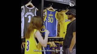 Steph Curry surprises fans in London at the NBA store buying his merchandise [upl. by Sanfo]