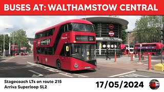 London buses at Walthamstow Central 17052024 [upl. by Nerti]