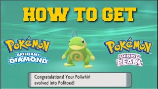 HOW TO EVOLVE POLIWHIRL INTO POLITOED IN POKEMON BRILLIANT DIAMOND AND SHINING PEARL [upl. by Nosrej742]