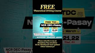 LTO FREE THEORETICAL DRIVING COURSE lto freeseminar tdc [upl. by Rubio]