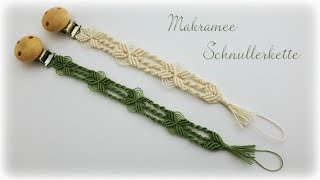 Makramee Schnullerkette  DIY  Macrame Pacifier Clip eng sub [upl. by Ratcliffe897]