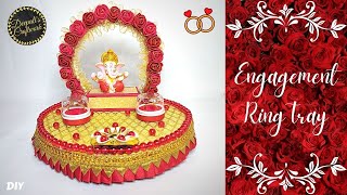 How to make Ring Tray Engagement Ring Tray Decoration  DIY Wedding Tray  Deepalis Craftwork [upl. by Ursas]