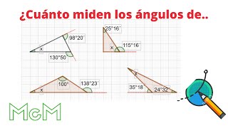 Cómo hallar los ángulos internos y externos de un triángulo Mica [upl. by Holzman]