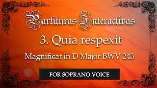 Quia respexit from Magnificat BWV 243 KARAOKE FOR SOPRANO  JS Bach  Key D Major [upl. by Delanos451]