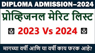 DTE Diploma Admission 2024 POST SSC Diploma Provisional Merit List analysis 2023 vs 2024 [upl. by Alohs]