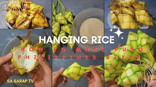 HANGING RICE PUSO How to make Hanging Rice PusoKinasing Weaving amp Cooking  SA SARAP TV [upl. by Eadith433]