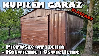 Montaż Garażu Blaszanego  Kotwienie do Fundamentów i Prowizoryczne Oświetlenie  DIY [upl. by Llehcal611]