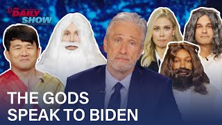 Jon Stewart amp The News Team Deliver a Divine Message to Biden  The Daily Show [upl. by Valerle171]