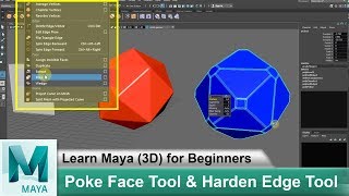 How To Use Poke Chamfer Vertex amp Harden Edge Tools Learn Maya 3d Animation For Beginners 75 [upl. by Ozner]