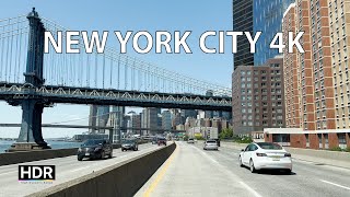 Driving Downtown  New York City 4K HDR  Downtown Manhattan [upl. by Noryd]