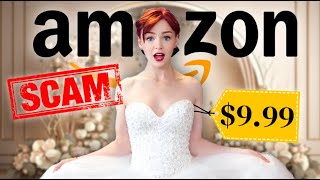 Trying On AMAZON Wedding Dresses [upl. by Akzseinga]