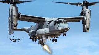 US Testing Powerful Gatling Gun Secretly Hidden Under MV22 Osprey [upl. by Aneehsram]