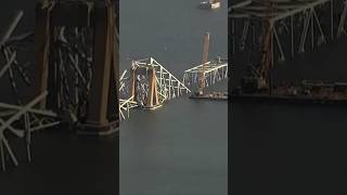 Debris removal starts at collapsed bridge by Baltimore port shorts shortsvideo [upl. by Annavoeg]