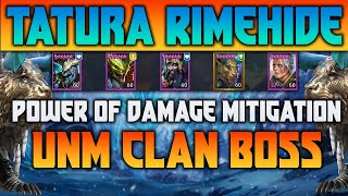 TATURA RIMEHIDE  UNM CLAN BOSS  Value Of Damage Mitigation   Raid Shadow Legends [upl. by Lamahj348]