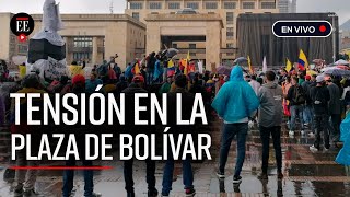 Protestas en Bogotá enfrentamientos entre manifestantes y fuerza pública en la Plaza de Bolívar [upl. by Ottinger]