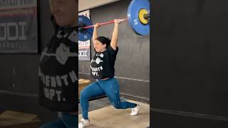 The heaviest clean and jerk compex yet girlswholift weightlifting 58 [upl. by Llehcam]