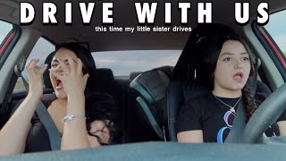 My 15 year old sister drives me around for the FIRST TIME [upl. by Nnybor]