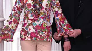 Linea by Louis DellOlio Exotic Floral Print Top on QVC [upl. by Alber332]