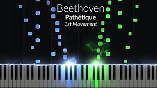 Beethoven  Pathetique 1st Movement Opus 13 No 8 Piano Tutorial [upl. by Mehala828]