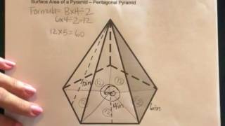 How to find the Surface Area of a Pentagonal Pyramid [upl. by Nahs]